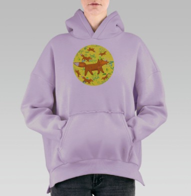 Гуляющая лиса, Hoodie Oversize Fiolet, утепленная