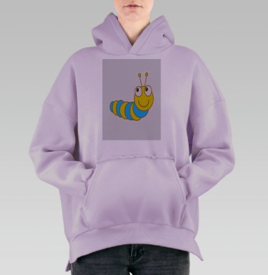 Гусеница, Hoodie Oversize Fiolet, утепленная