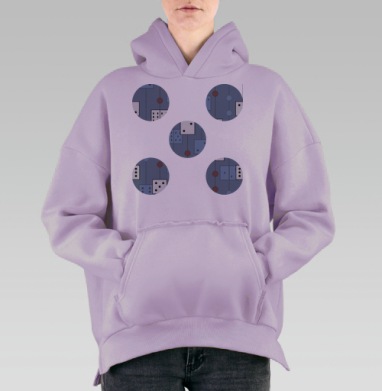 Игральные кости, Hoodie Oversize Fiolet, утепленная
