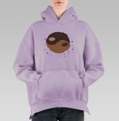 Инь-янь печеньк, Hoodie Oversize Fiolet, утепленная