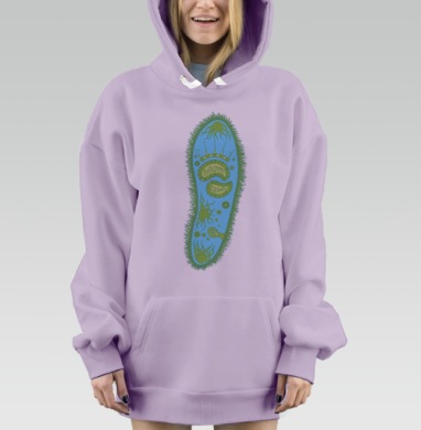Инфузория туфелька Королева Инфузорий микроскопический с короной, Hoodie Mjhigh Dig Mel, Fiolet, утепленная