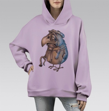 Иннокентий, Hoodie Mono Fiolet, оверсайз, утепленная