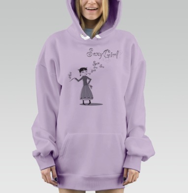 Ироничный саркастичный образ с женщиной и дымом Sex, Hoodie Mjhigh Dig Mel, Fiolet, утепленная