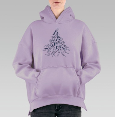 Jingle Bells / Бубенцы, Hoodie Oversize Fiolet, утепленная