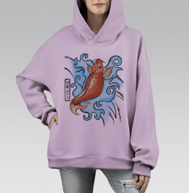 Карп, Hoodie Mono Fiolet, оверсайз, утепленная