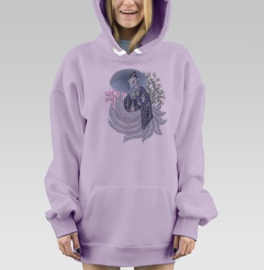 Кицунэ, Hoodie Mjhigh Dig Mel, Fiolet, утепленная