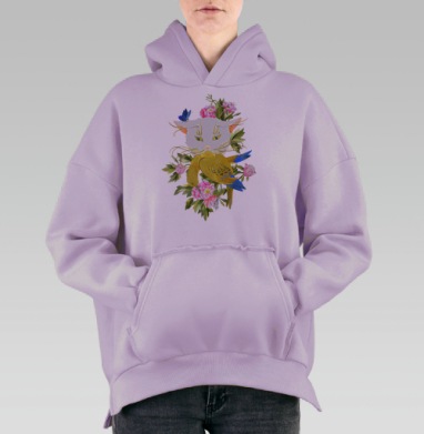 китайский кот, Hoodie Oversize Fiolet, утепленная