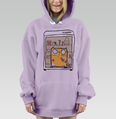 Kitty / Котик, Hoodie Mjhigh Dig Mel, Fiolet, утепленная