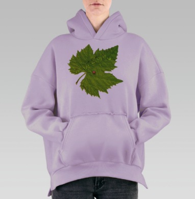 Клиновый лист, Hoodie Oversize Fiolet, утепленная