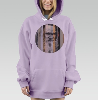 Коллаж-портрет Чарльза Дарвина в постмодернистском стиле, Hoodie Mjhigh Dig Mel, Fiolet, утепленная