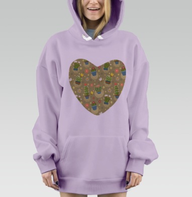 Коллекция кактусов., Hoodie Mjhigh Dig Mel, Fiolet, утепленная