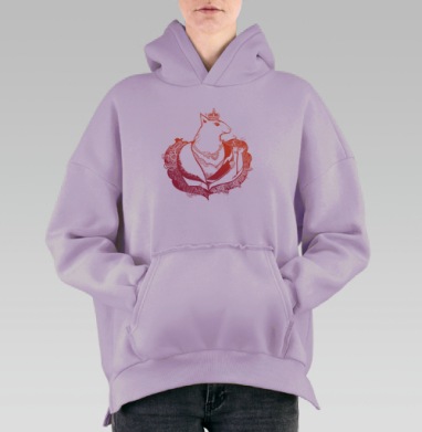 Королева белок, Hoodie Oversize Fiolet, утепленная