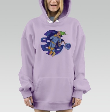 Космический астронавт свобода невесомость полет, Hoodie Mjhigh Dig Mel, Fiolet, утепленная