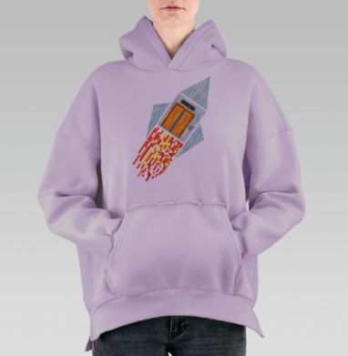 Космический лифт, Hoodie Oversize Fiolet, утепленная