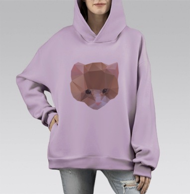 Кот Кристоферсон, Hoodie Mono Fiolet, оверсайз, утепленная