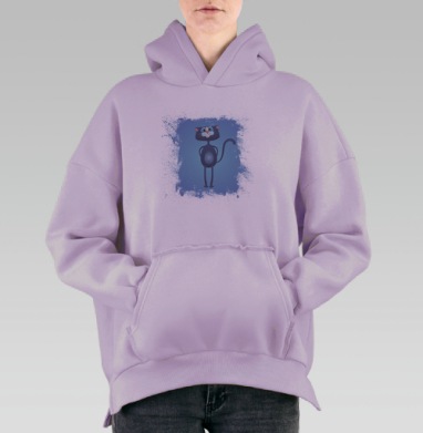 Котэ в синивэ, Hoodie Oversize Fiolet, утепленная