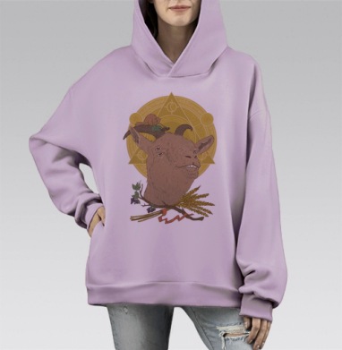 Козлик, Hoodie Mono Fiolet, оверсайз, утепленная