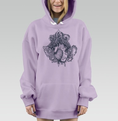 Крылатое Сердце, Hoodie Mjhigh Dig Mel, Fiolet, утепленная