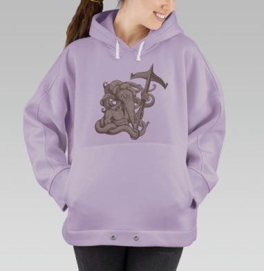 Культист ктулху (белый), Hoodie Oversize Fiolet
