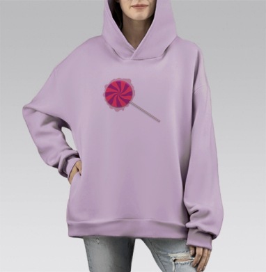 Леденец, Hoodie Mono Fiolet, оверсайз, утепленная