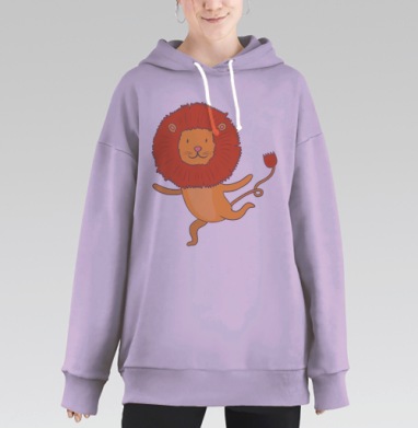 Leo / Лев, Hoodie Long Oversize Fiolet