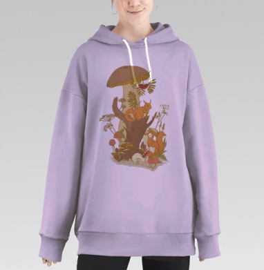 Лесной мотив, Hoodie Long Oversize Fiolet