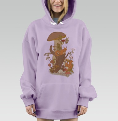 Лесной мотив, Hoodie Mjhigh Dig Mel, Fiolet, утепленная
