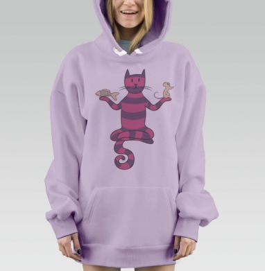 Libra / Весы, Hoodie Mjhigh Dig Mel, Fiolet, утепленная