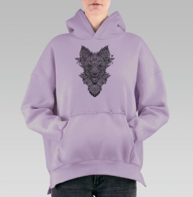 Лис Лист, Hoodie Oversize Fiolet, утепленная