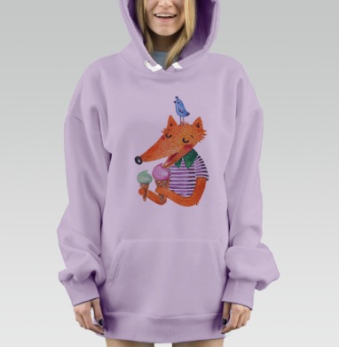 Лиса любит мороженое, Hoodie Mjhigh Dig Mel, Fiolet, утепленная