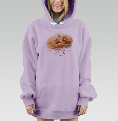 Лиса под снегом, Hoodie Mjhigh Dig Mel, Fiolet, утепленная