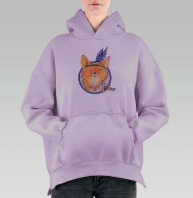 Лиска... Южный ветер, Hoodie Oversize Fiolet, утепленная