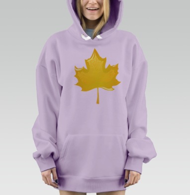 Лист клена, Hoodie Mjhigh Dig Mel, Fiolet, утепленная
