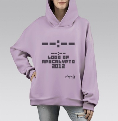 Логотип Апокалипто 2012 Брутализм пиксель-арт симуляцией, Hoodie Mono Fiolet, оверсайз, утепленная