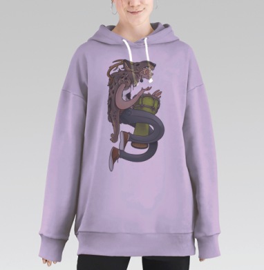 Lowpoliginal Sound / Низкополигональный звук, Hoodie Long Oversize Fiolet