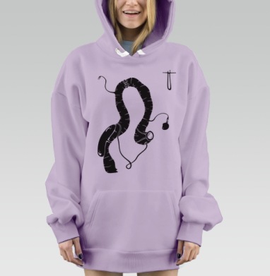 Lumbricidae / Дождевые черви, Hoodie Mjhigh Dig Mel, Fiolet, утепленная