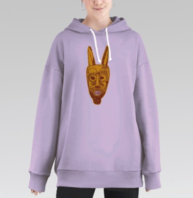 Маска Фрэнка культовый символ судьбы безмолвном взгляде, Hoodie Long Oversize Fiolet