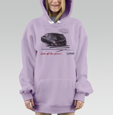 Материализация идеи будущего автомобиля в динамике ZOOM-ZOOM, Hoodie Mjhigh Dig Mel, Fiolet, утепленная