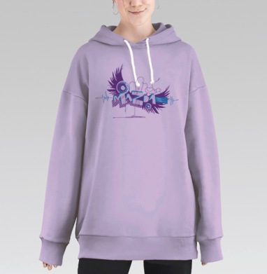 Mazda Мазда драйв свобода ритм движения, Hoodie Long Oversize Fiolet
