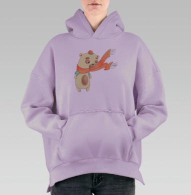 Механический торс человека сложный и уникальный, Hoodie Oversize Fiolet, утепленная