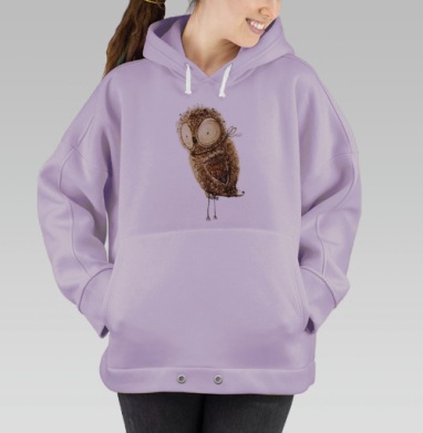 Милая сова в уникальном графическом стиле, Hoodie Oversize Fiolet