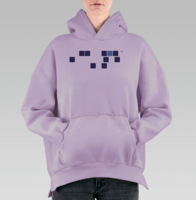 Минималистичная абстракция мем Loss цифровой код памяти, Hoodie Oversize Fiolet, утепленная