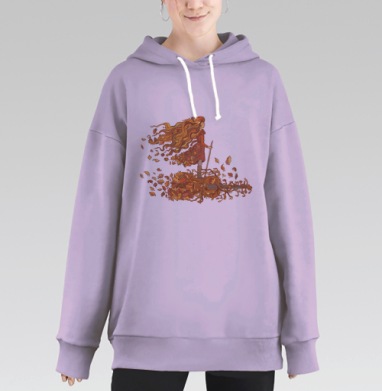 Мисс Осень, Hoodie Long Oversize Fiolet