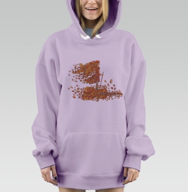 Мисс Осень, Hoodie Mjhigh Dig Mel, Fiolet, утепленная