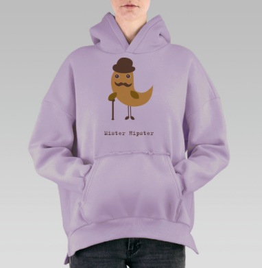 Мистер Хипстер, Hoodie Oversize Fiolet, утепленная