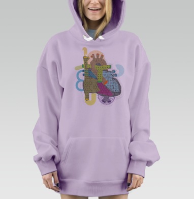 Многослойный механизм сложного человеческого сердца, Hoodie Mjhigh Dig Mel, Fiolet, утепленная