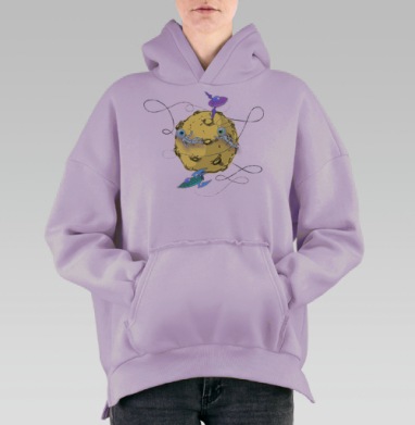 MoonPotato / Лунная картошка, Hoodie Oversize Fiolet, утепленная