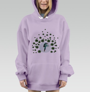 Мощная защита Kaspersky — щит от вирусов, Hoodie Mjhigh Dig Mel, Fiolet, утепленная