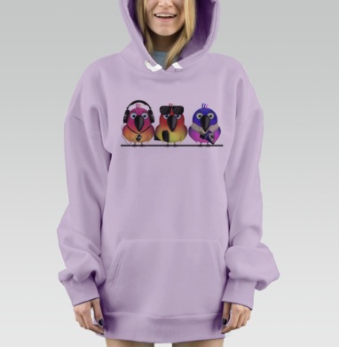 Мы - мирные питицы!, Hoodie Mjhigh Dig Mel, Fiolet, утепленная