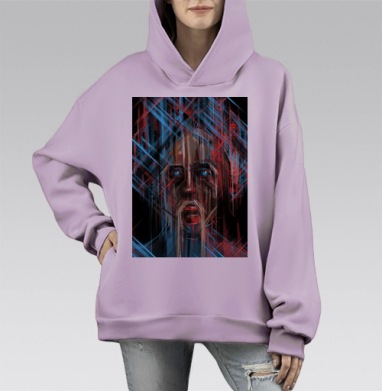 Мудрец, Hoodie Mono Fiolet, оверсайз, утепленная